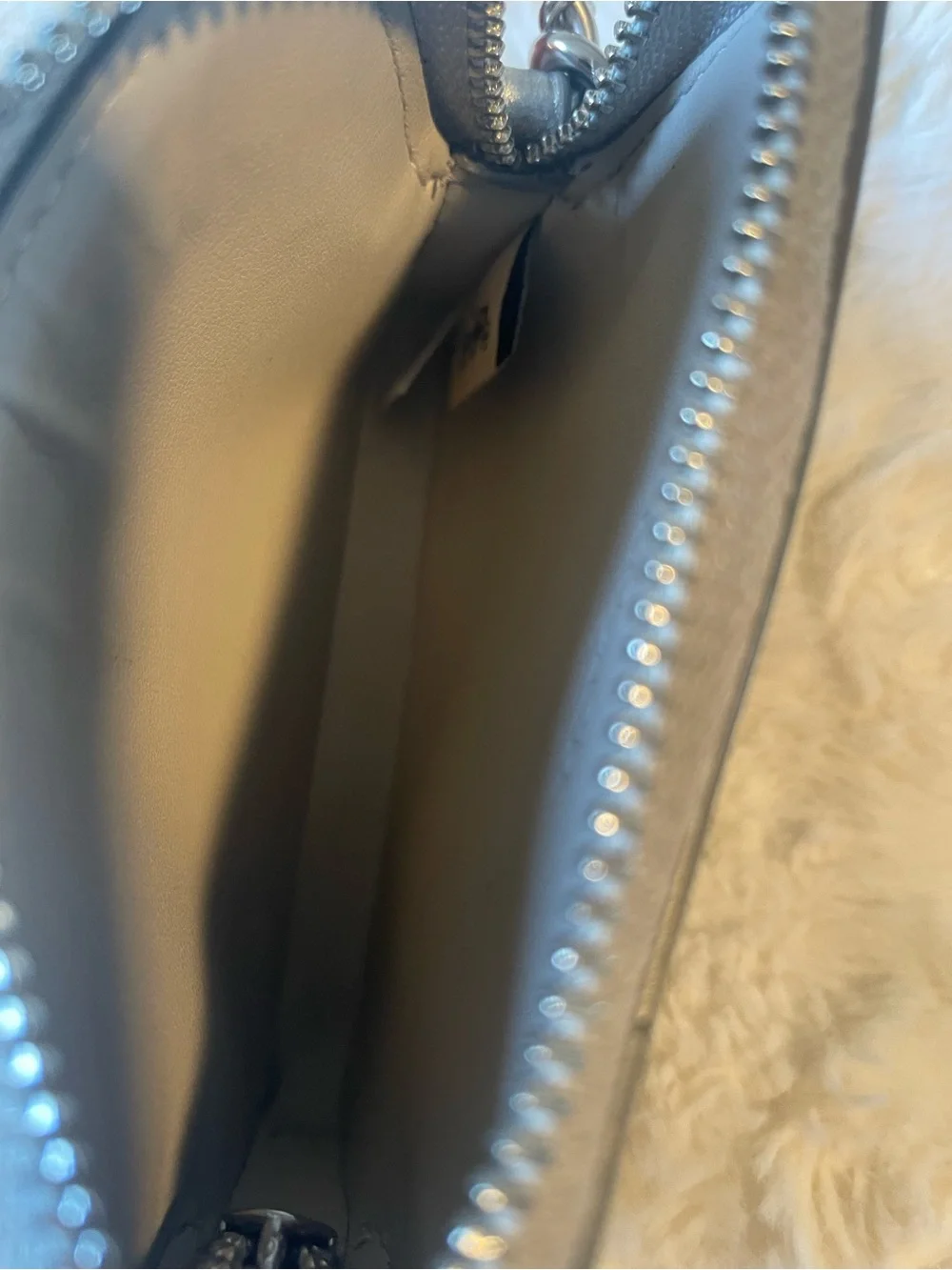 Coach Metallic Silver Zip Wallet